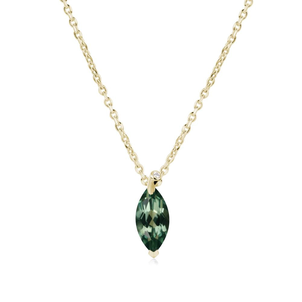 Nature Inspired Leaf Green Sapphire Necklace - LUO Jewelry #metal_14k yellow gold