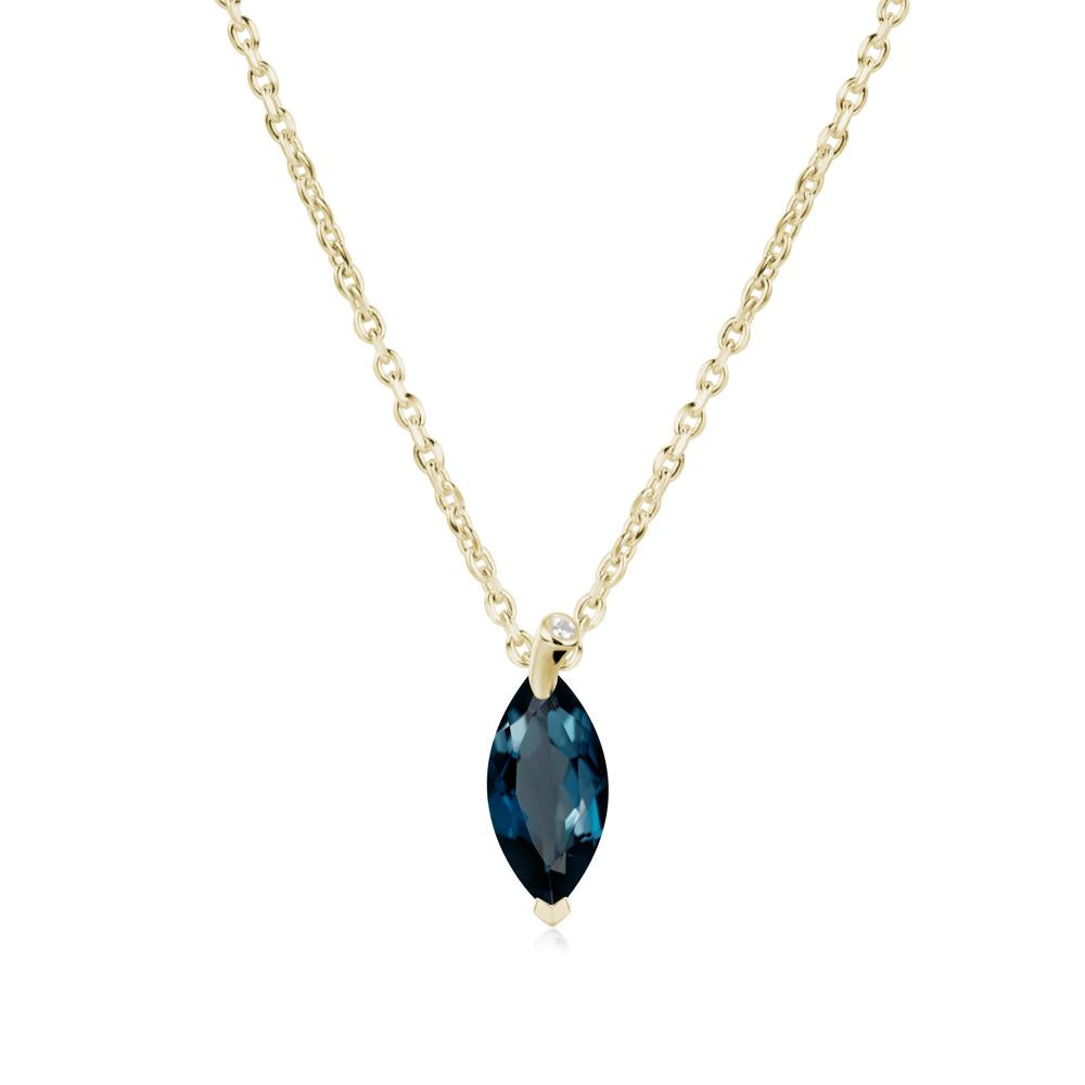 Nature Inspired Leaf London Blue Topaz Necklace - LUO Jewelry #metal_14k yellow gold