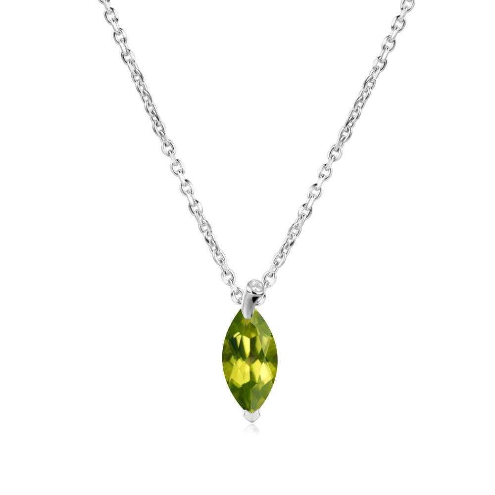 Marquise Peridot Leaf Necklace - LUO Jewelry #metal_sterling silver