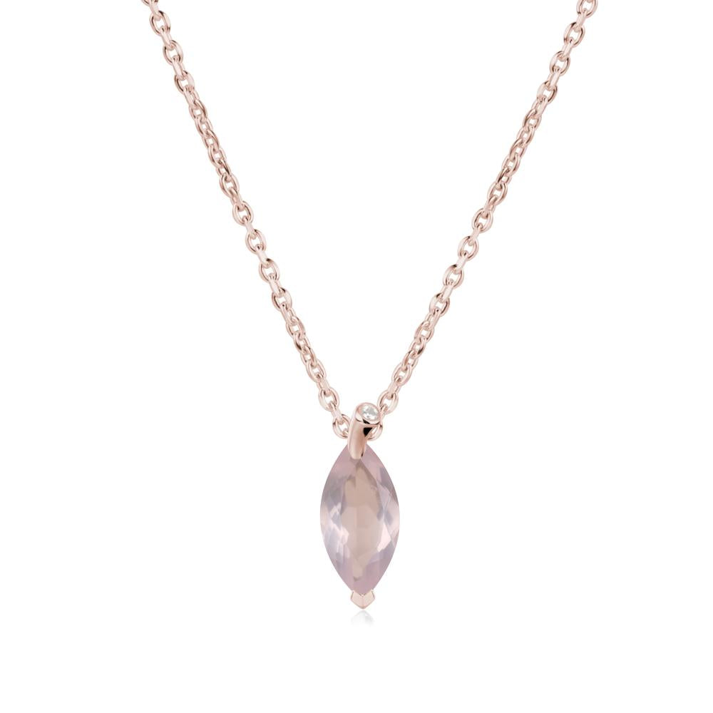Nature Inspired Leaf Rose Quartz Necklace - LUO Jewelry #metal_14k rose gold