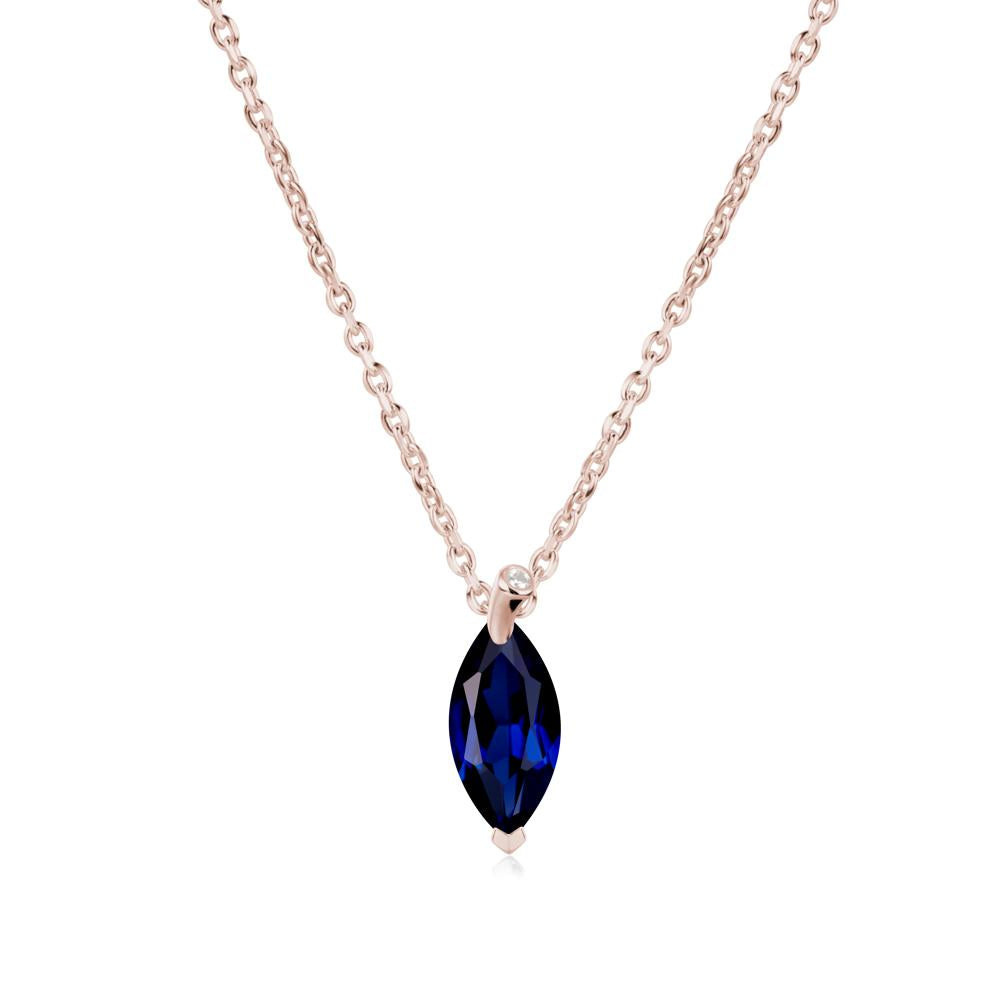 Nature Inspired Leaf Sapphire Necklace - LUO Jewelry #metal_14k rose gold