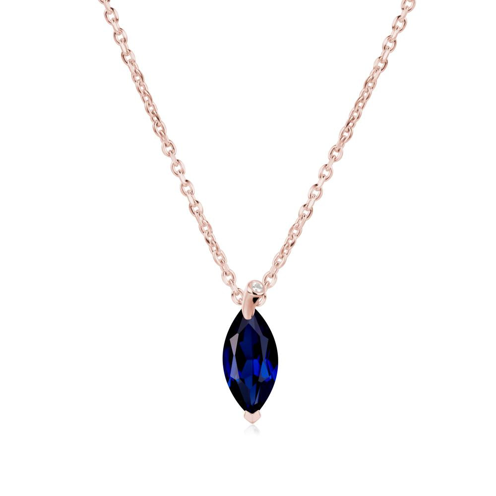 Nature Inspired Leaf Sapphire Necklace - LUO Jewelry #metal_18k rose gold