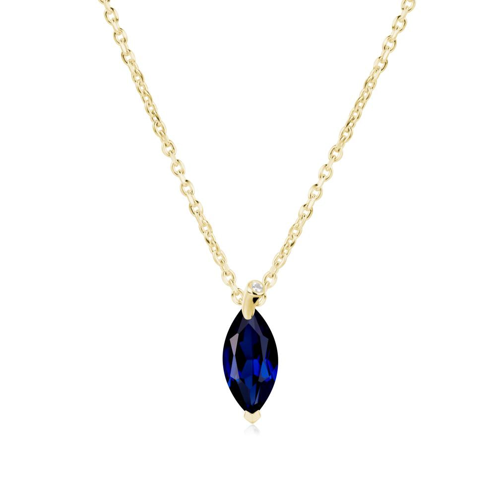 Nature Inspired Leaf Sapphire Necklace - LUO Jewelry #metal_18k yellow gold