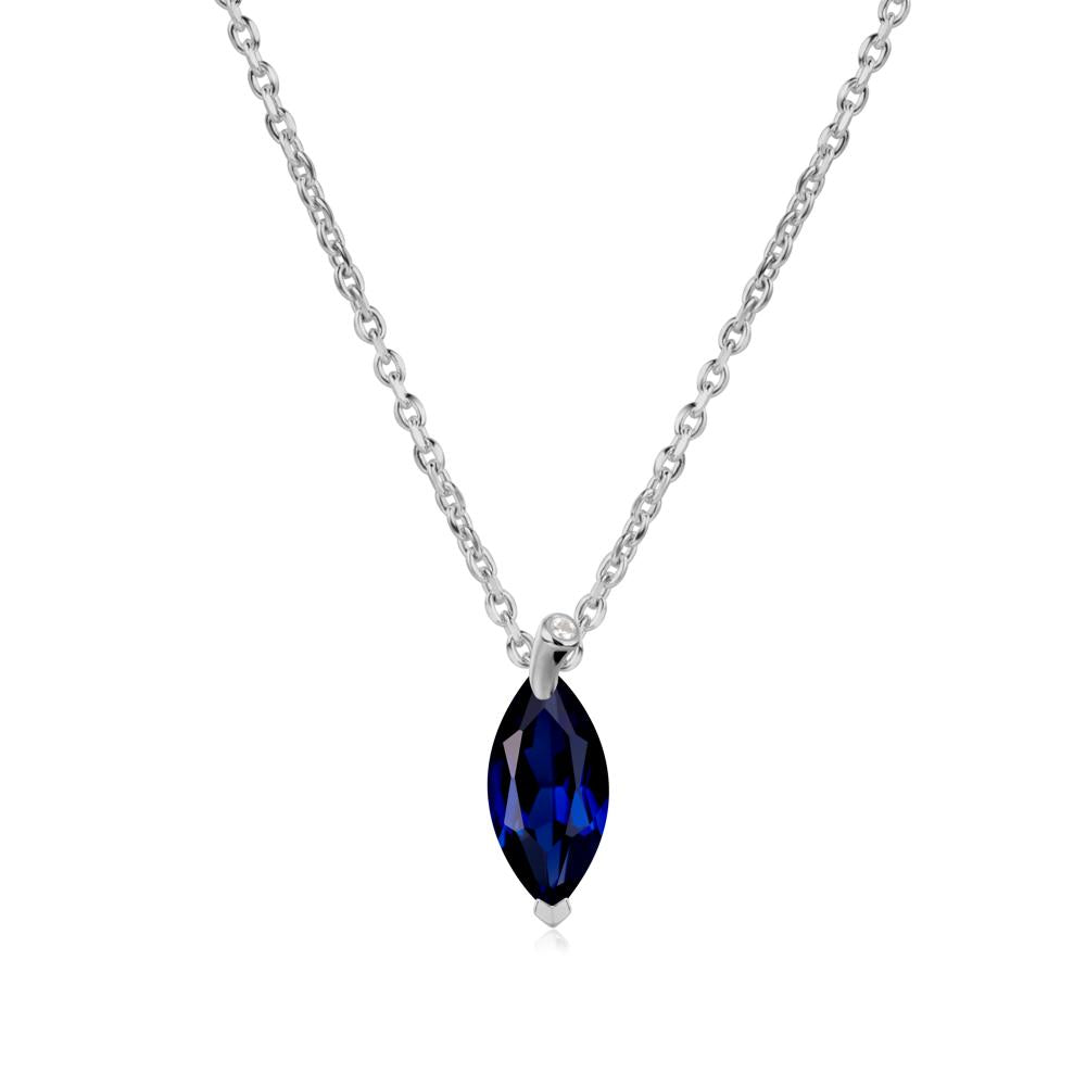 Nature Inspired Leaf Sapphire Necklace - LUO Jewelry #metal_platinum