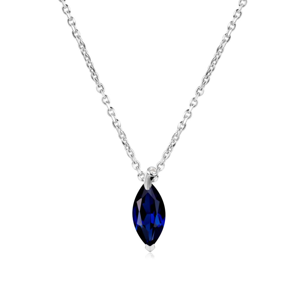 Nature Inspired Leaf Sapphire Necklace - LUO Jewelry #metal_sterling silver