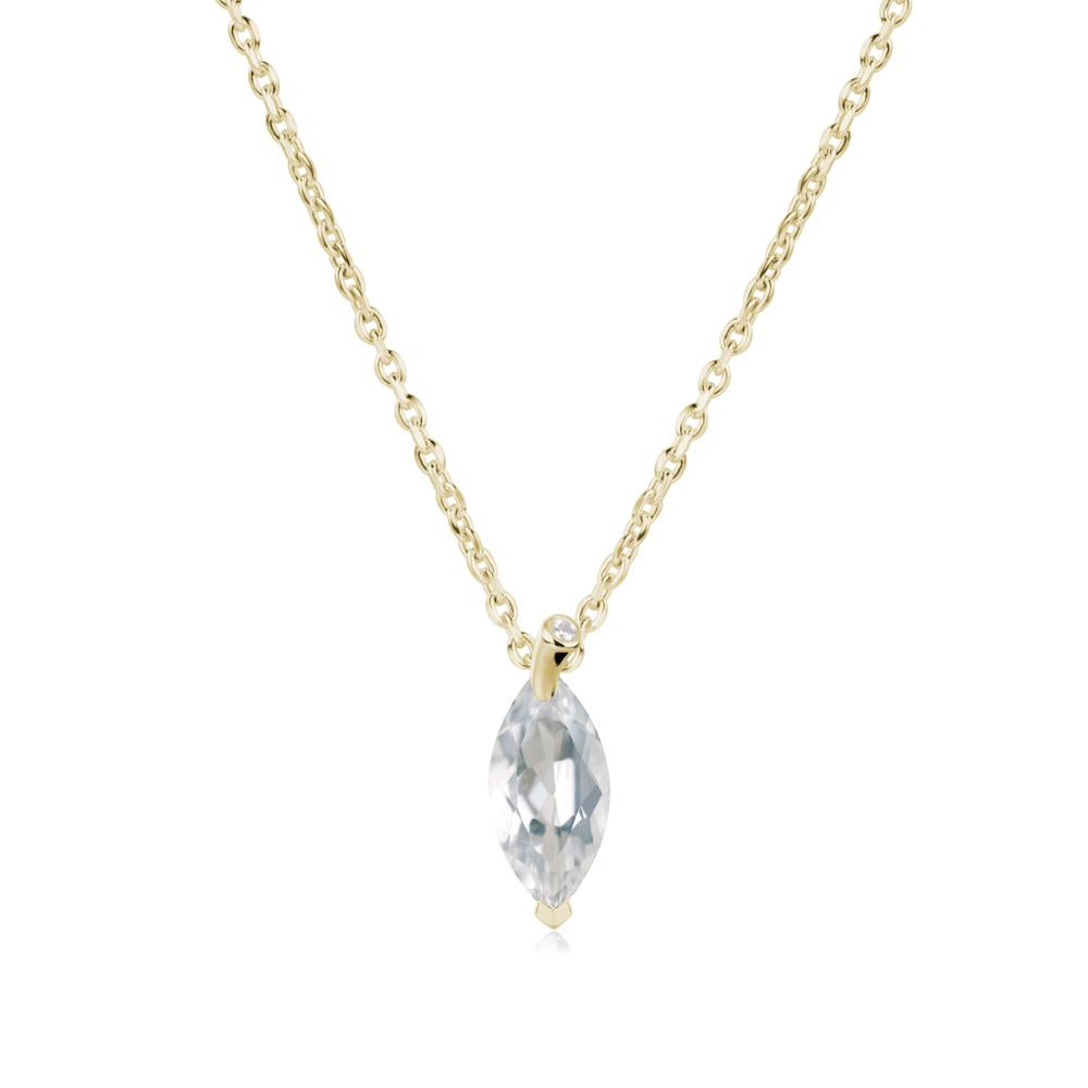 Nature Inspired Leaf White Topaz Necklace - LUO Jewelry #metal_14k yellow gold