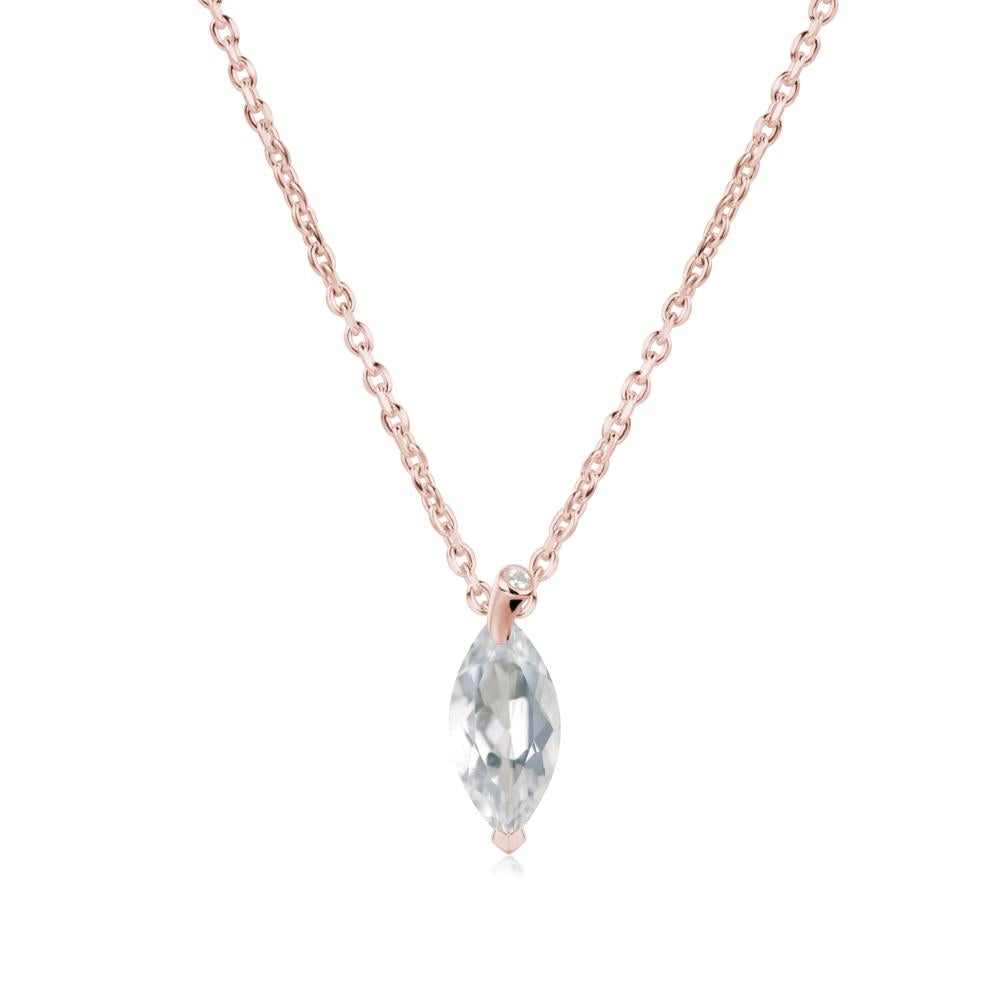 Nature Inspired Leaf White Topaz Necklace - LUO Jewelry #metal_18k rose gold
