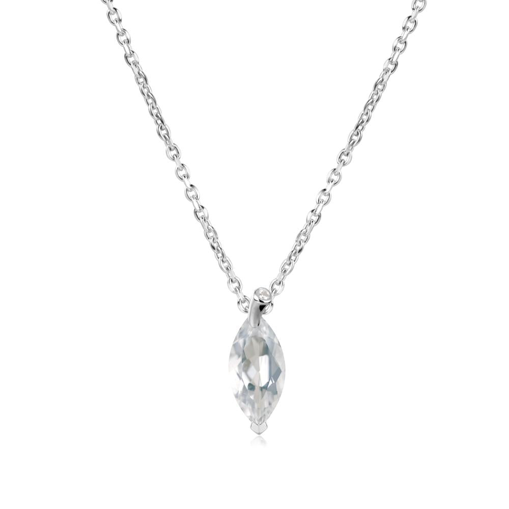 Nature Inspired Leaf White Topaz Necklace - LUO Jewelry #metal_18k white gold