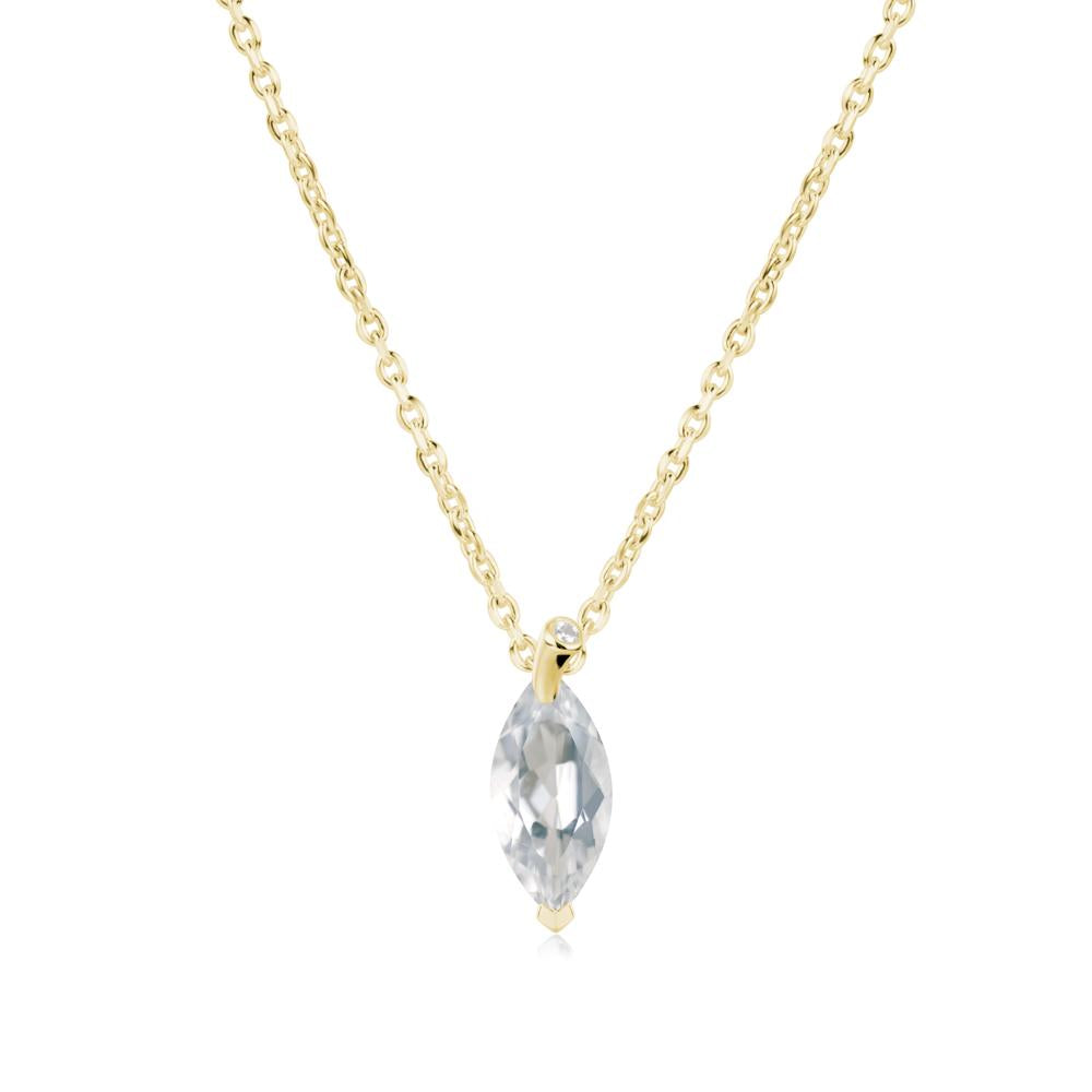 Nature Inspired Leaf White Topaz Necklace - LUO Jewelry #metal_18k yellow gold