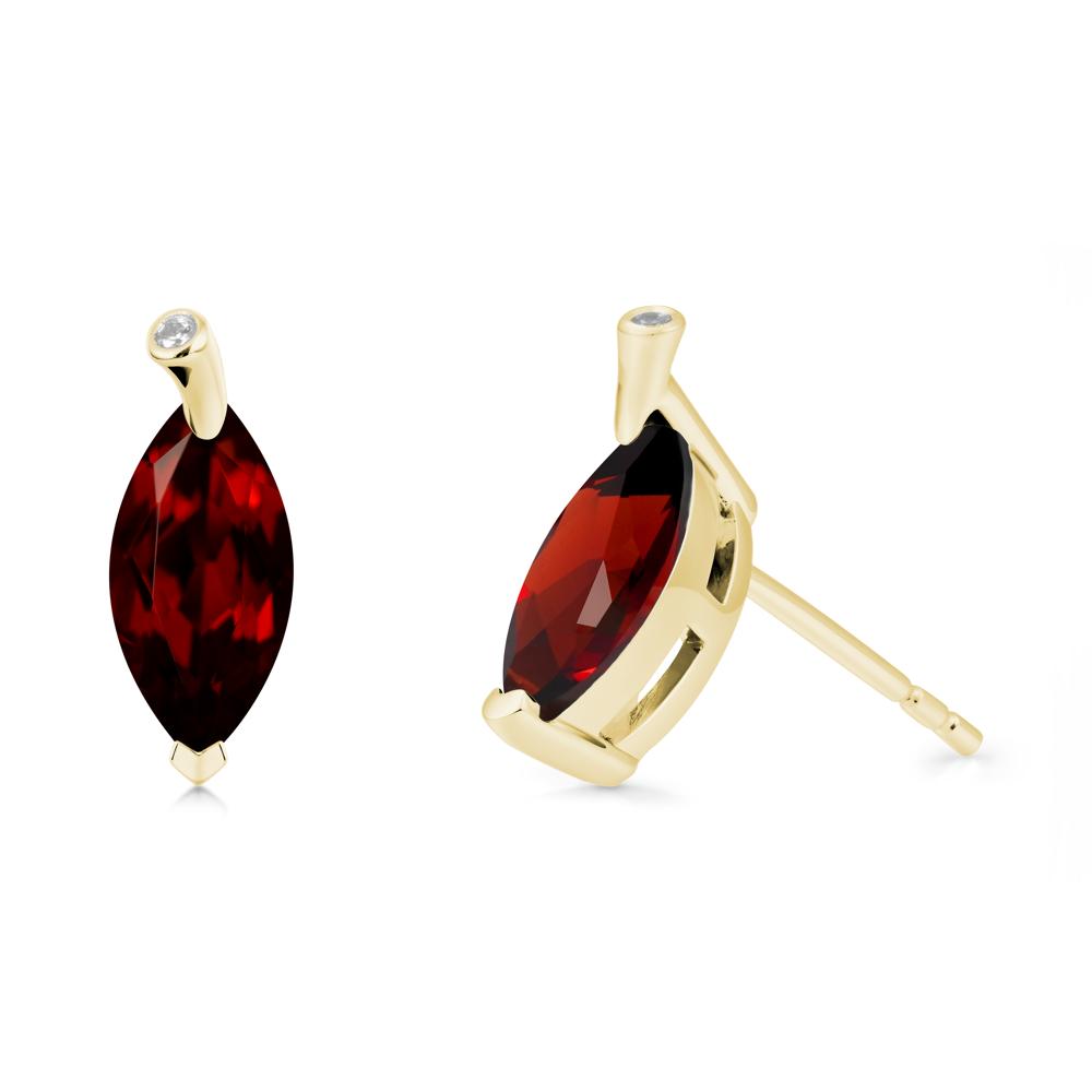 Marquise Garnet Leaf Earrings - LUO Jewelry #metal_18k yellow gold