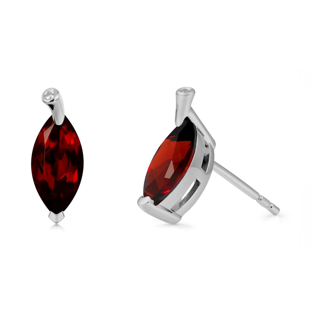 Marquise Garnet Leaf Earrings - LUO Jewelry #metal_platinum