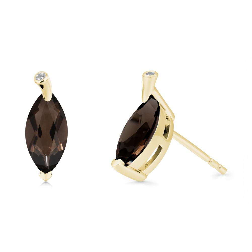 Marquise Smoky Quartz Leaf Earrings - LUO Jewelry #metal_18k yellow gold