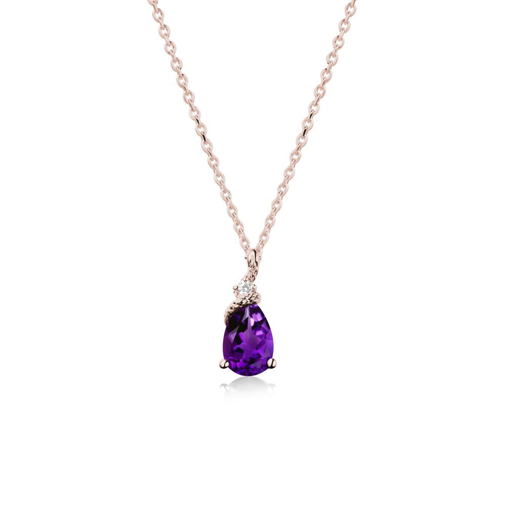 Pear Amethyst Serpent Necklace - LUO Jewelry #metal_14k rose gold