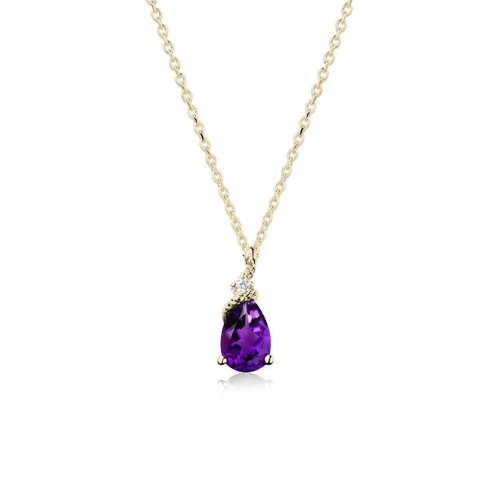 Pear Amethyst Serpent Necklace - LUO Jewelry #metal_14k yellow gold