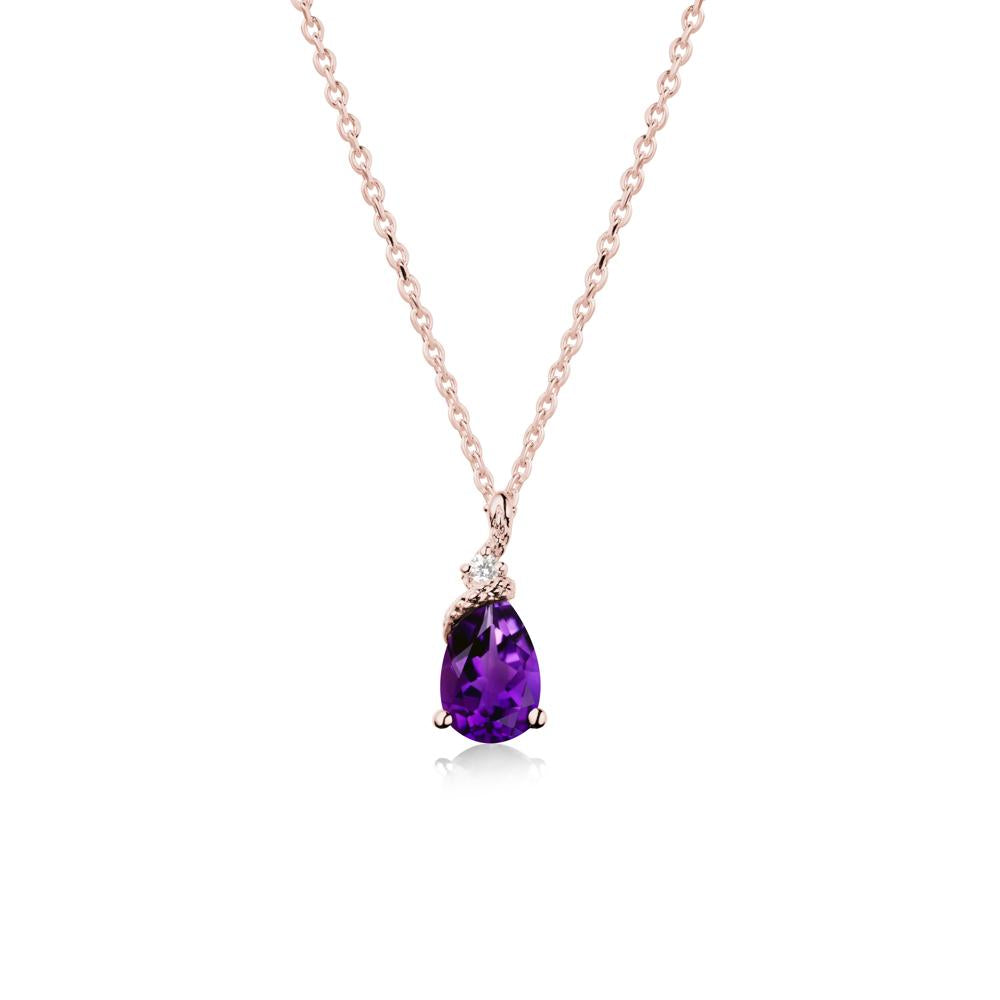 Pear Amethyst Serpent Necklace - LUO Jewelry #metal_18k rose gold