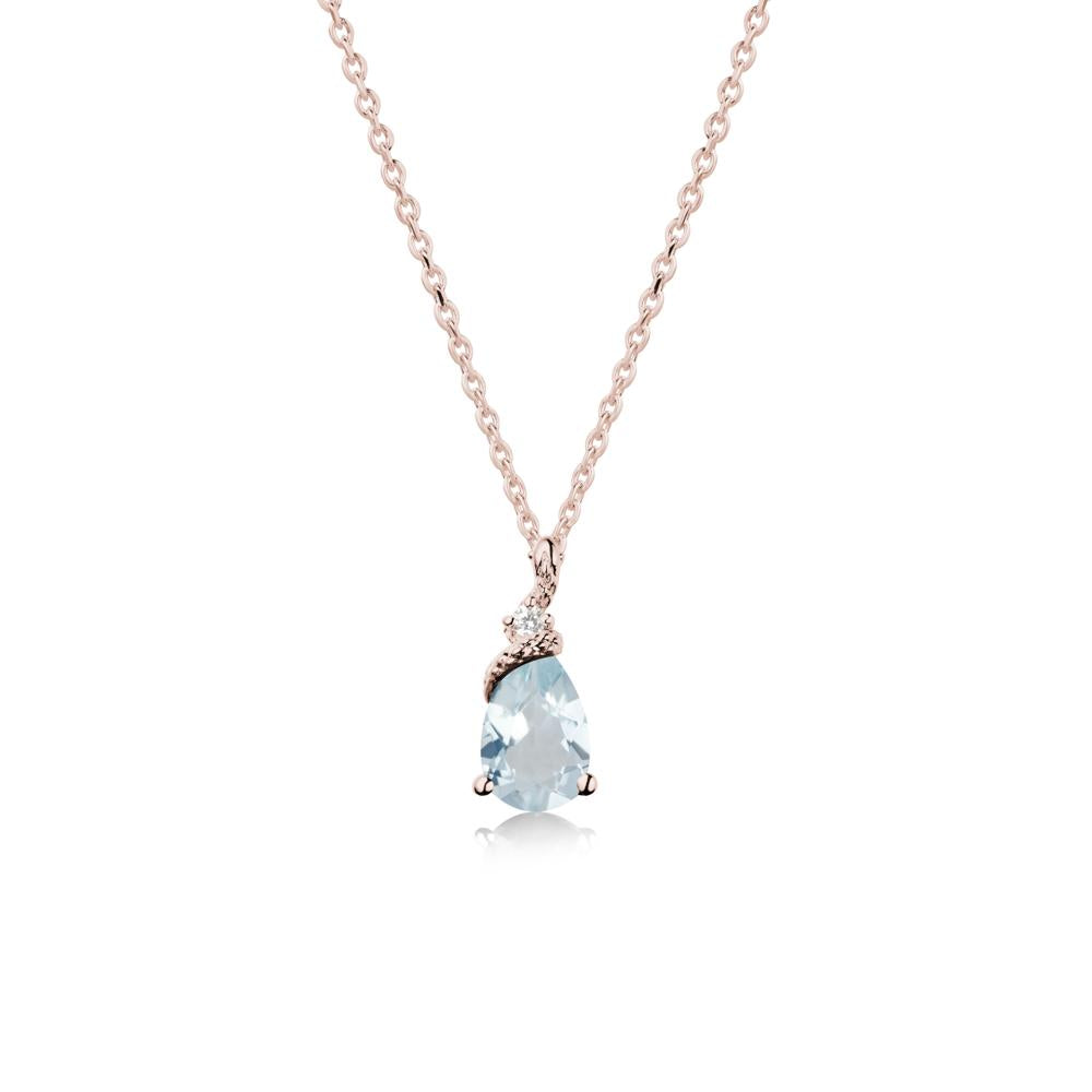 Serpent Pear Cut Aquamarine Necklace - LUO Jewelry #metal_14k rose gold