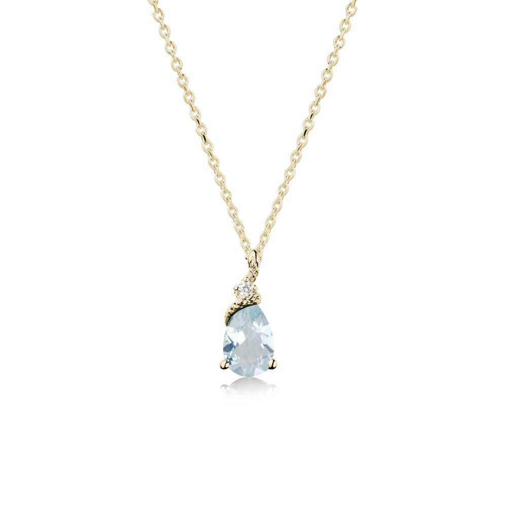 Serpent Pear Cut Aquamarine Necklace - LUO Jewelry #metal_14k yellow gold