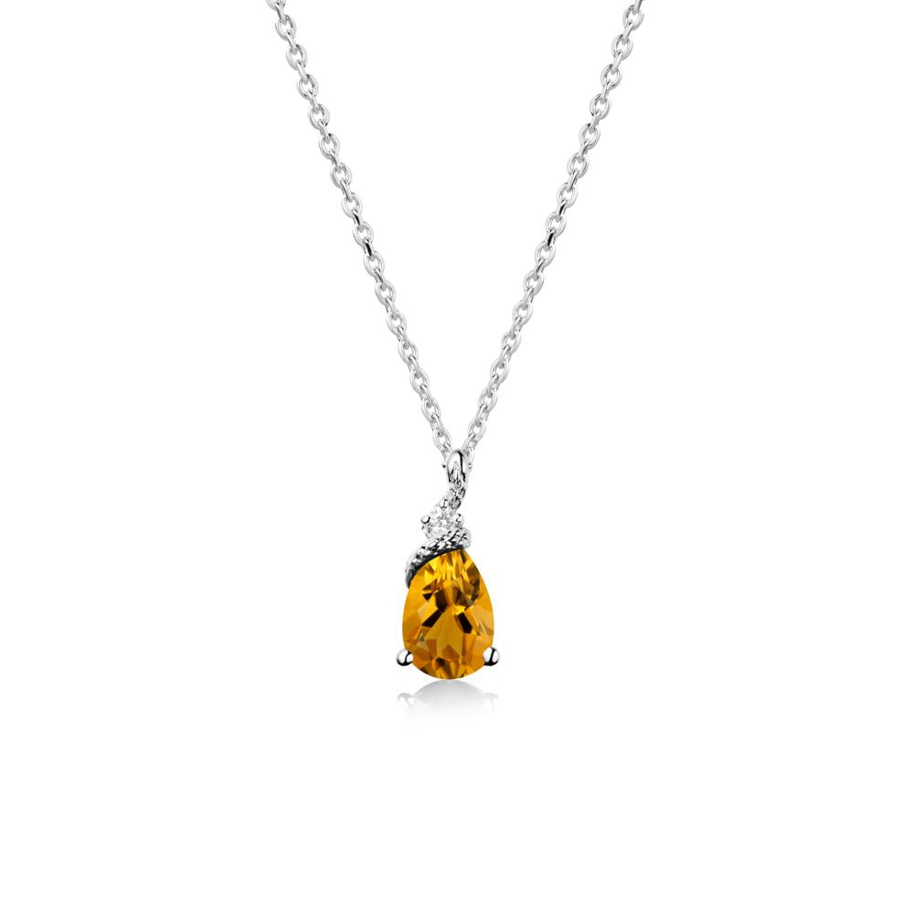 Serpent Pear Cut Citrine Necklace - LUO Jewelry #metal_sterling silver