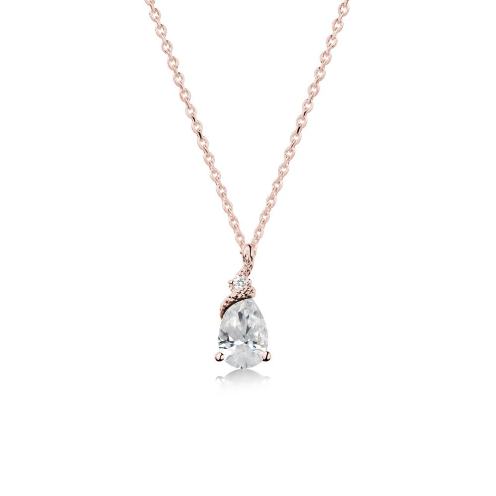 Pear Cubic Zirconia Snake Necklace - LUO Jewelry #metal_18k rose gold