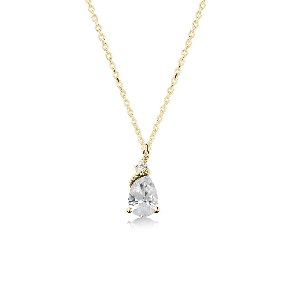Pear Cubic Zirconia Snake Necklace - LUO Jewelry #metal_18k yellow gold