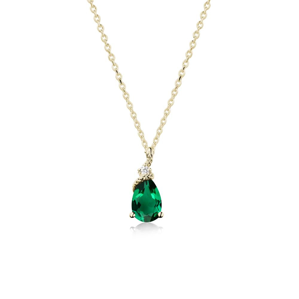 Pear Emerald Serpent Necklace - LUO Jewelry #metal_14k yellow gold