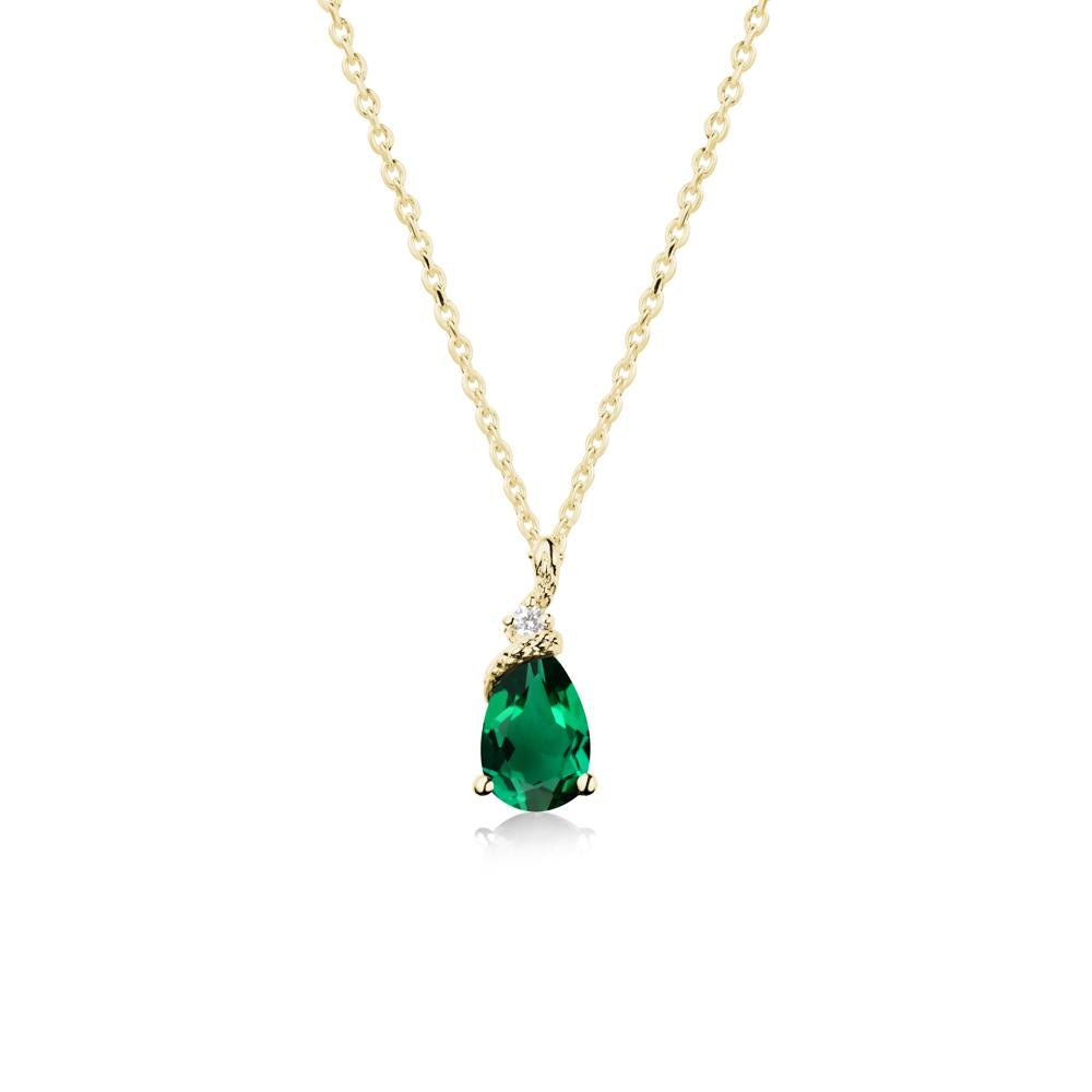 Pear Emerald Serpent Necklace - LUO Jewelry #metal_18k yellow gold