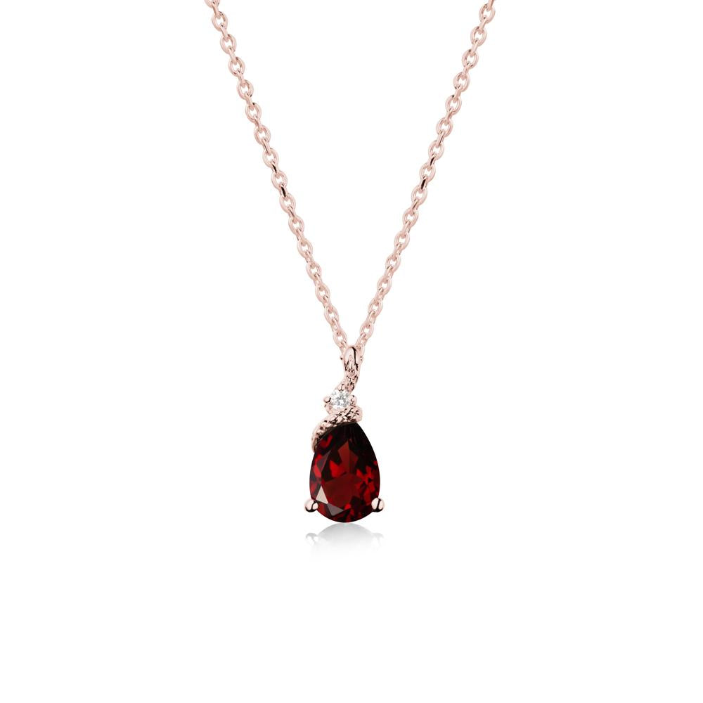 Serpent Pear Cut Garnet Necklace - LUO Jewelry #metal_18k rose gold