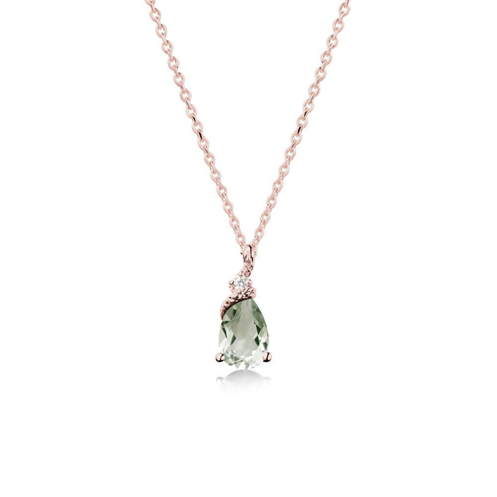 Pear Green Amethyst Snake Necklace - LUO Jewelry #metal_18k rose gold