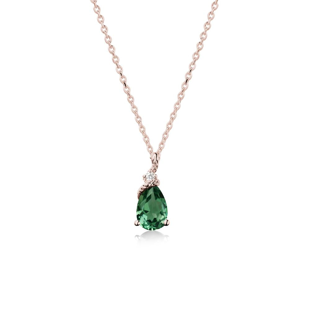 Pear Green Sapphire Serpent Necklace - LUO Jewelry #metal_14k rose gold