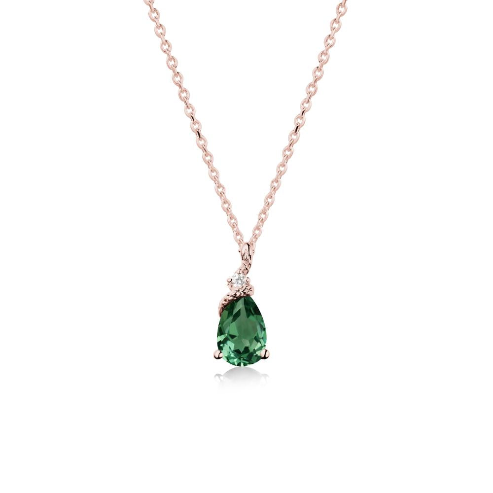 Pear Green Sapphire Serpent Necklace - LUO Jewelry #metal_18k rose gold