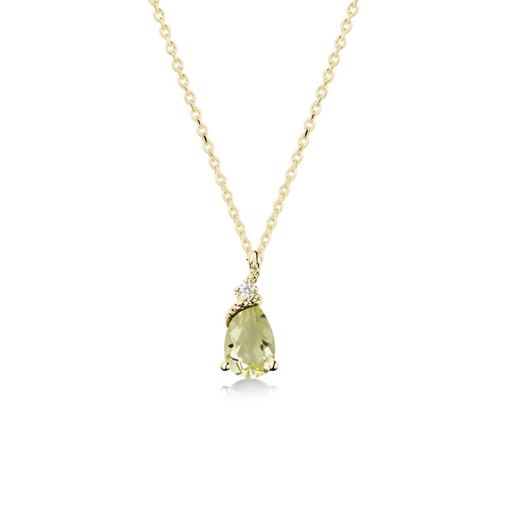 Serpent Pear Cut Lemon Quartz Necklace - LUO Jewelry #metal_18k yellow gold