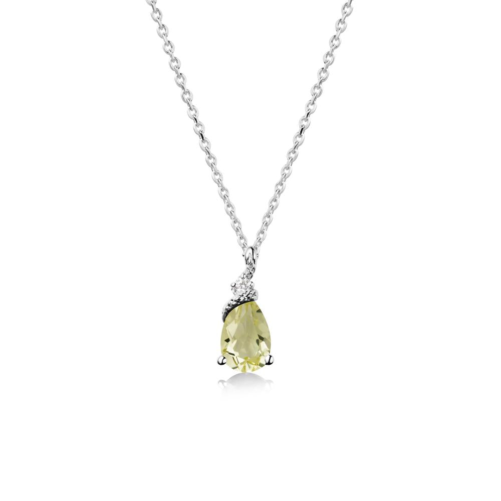 Serpent Pear Cut Lemon Quartz Necklace - LUO Jewelry #metal_sterling silver