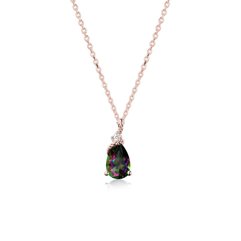 Pear Mystic Topaz Snake Necklace - LUO Jewelry #metal_18k rose gold