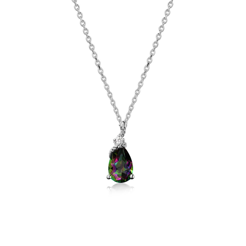 Pear Mystic Topaz Snake Necklace - LUO Jewelry #metal_platinum
