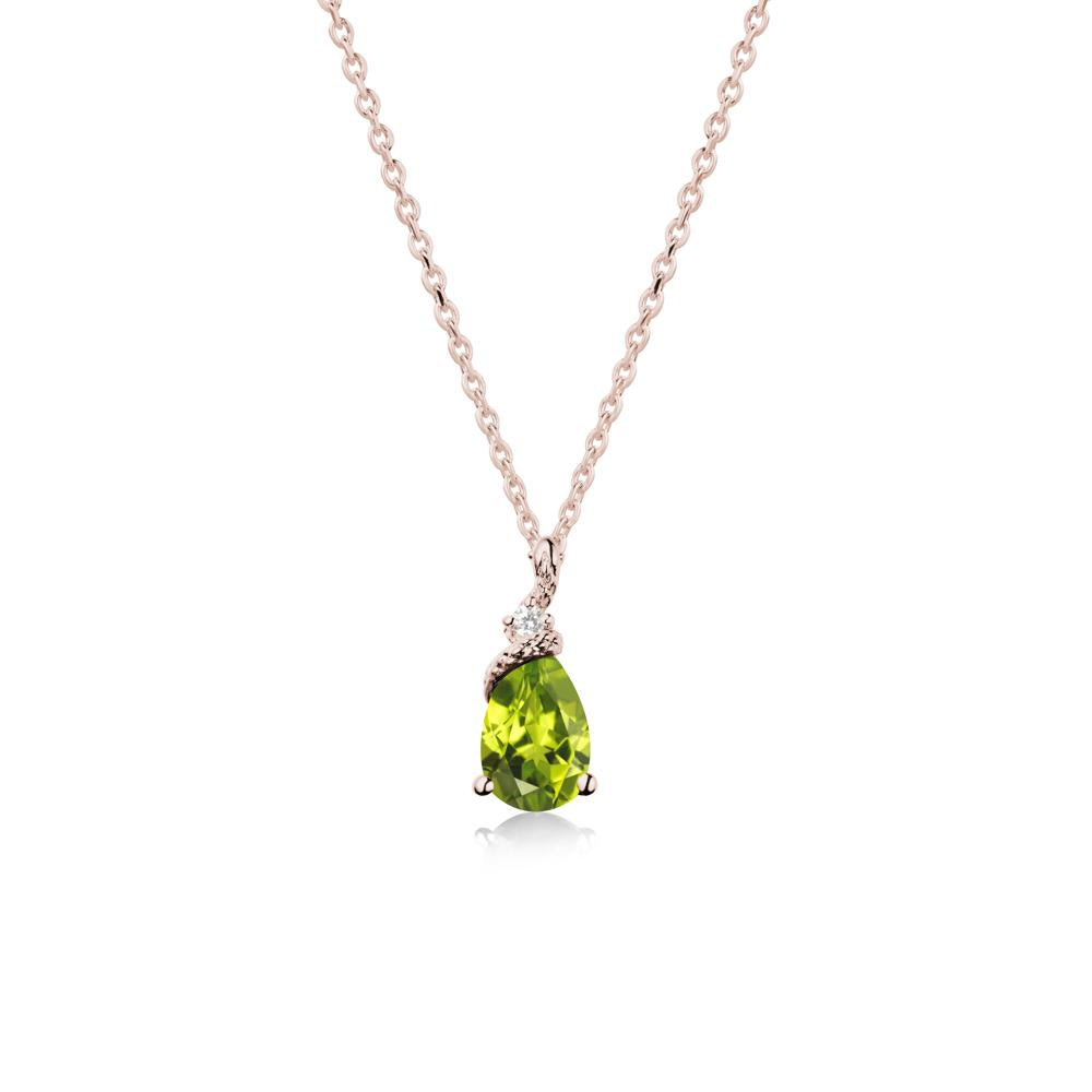 Serpent Pear Cut Peridot Necklace - LUO Jewelry #metal_14k rose gold