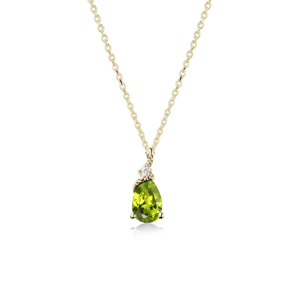 Serpent Pear Cut Peridot Necklace - LUO Jewelry #metal_14k yellow gold