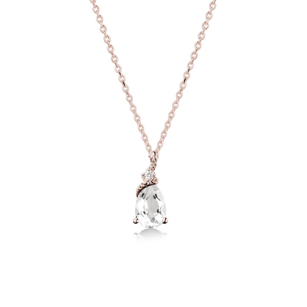 Serpent Pear Cut White Topaz Necklace - LUO Jewelry #metal_14k rose gold