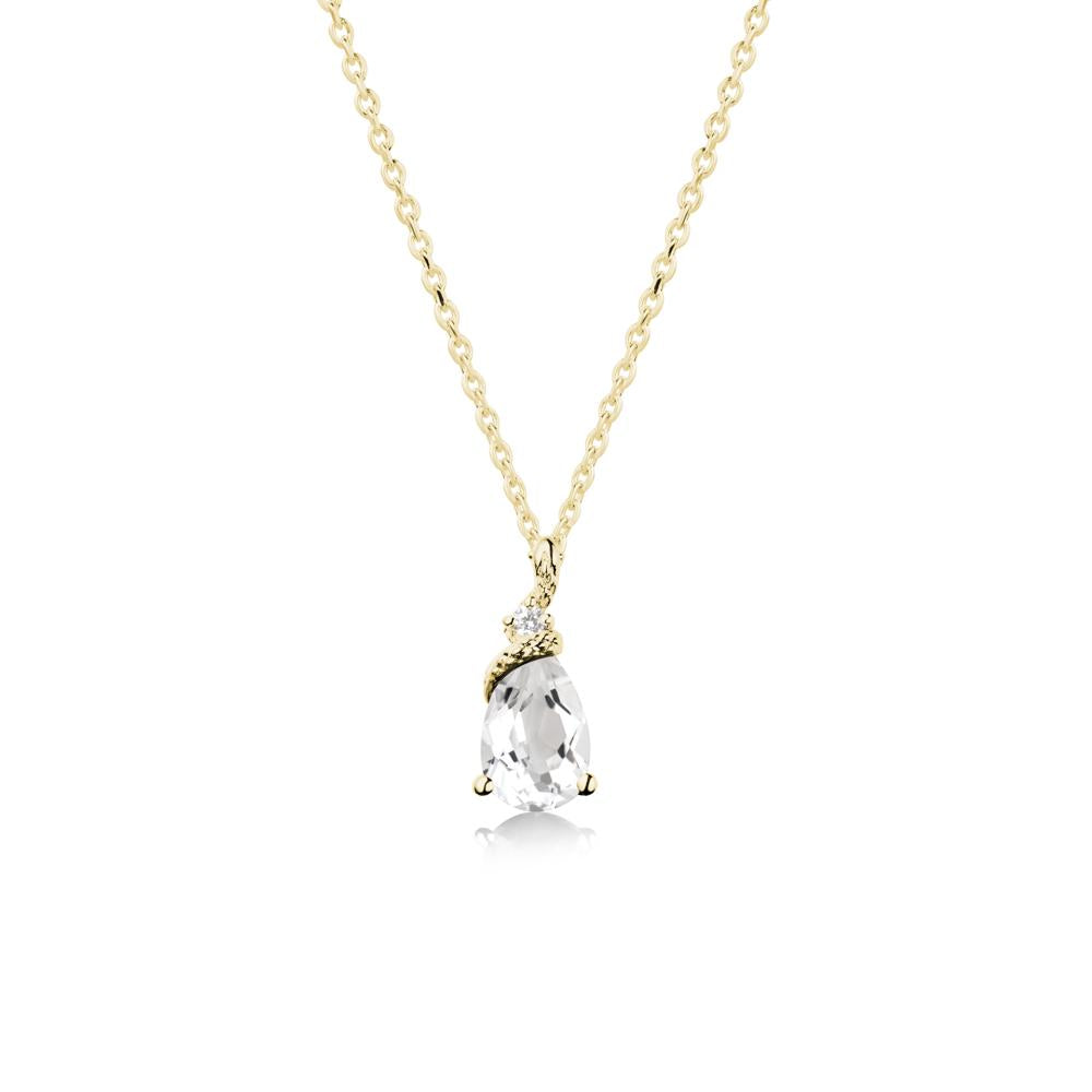 Serpent Pear Cut White Topaz Necklace - LUO Jewelry #metal_18k yellow gold