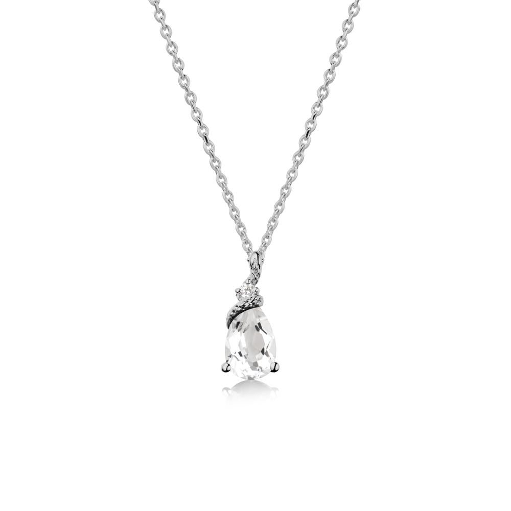 Serpent Pear Cut White Topaz Necklace - LUO Jewelry #metal_platinum