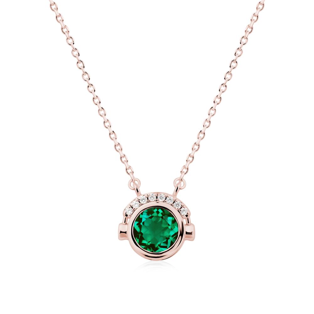 Playful Headphones Inspired Emerald Necklace - LUO Jewelry #metal_18k rose gold