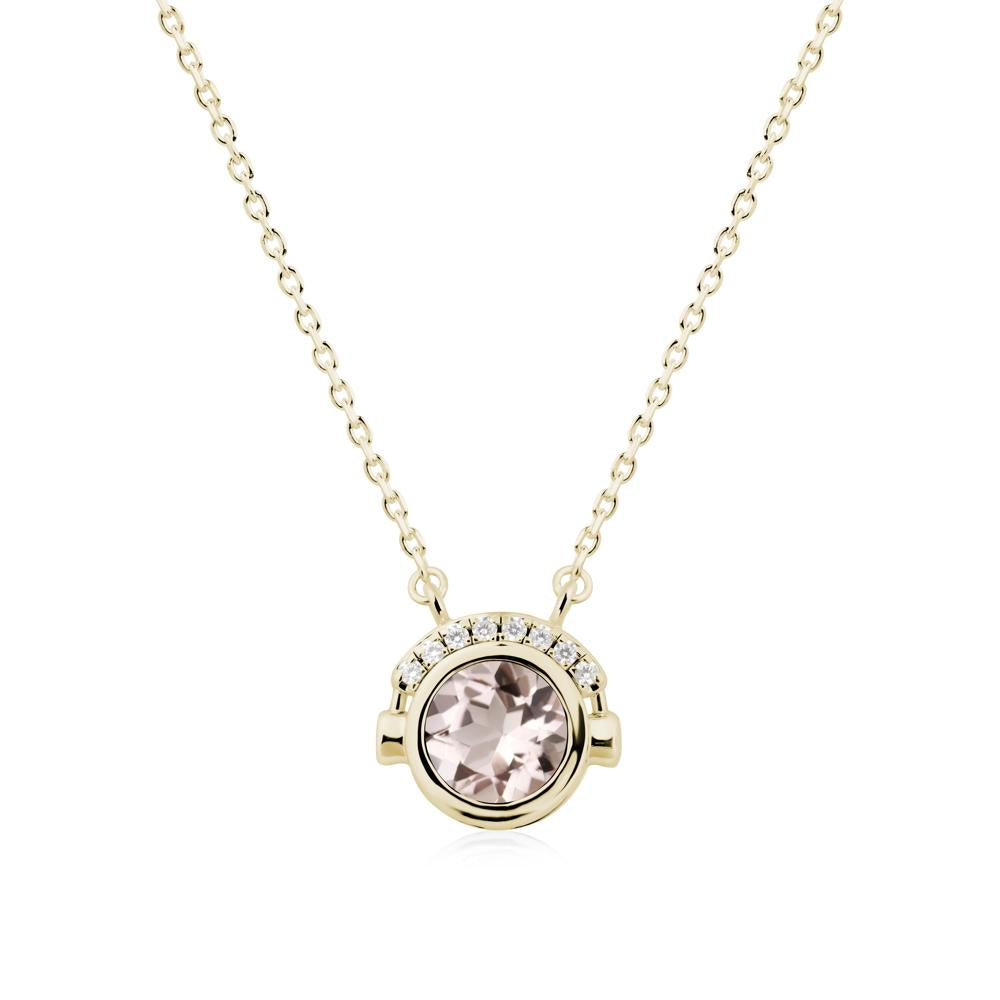 Playful Headphones Inspired Morganite Necklace - LUO Jewelry #metal_14k yellow gold