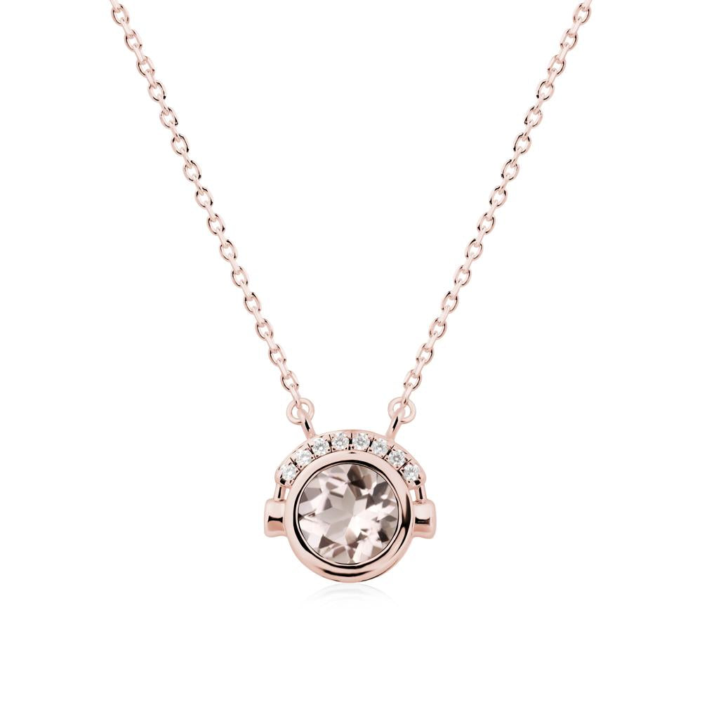 Playful Headphones Inspired Morganite Necklace - LUO Jewelry #metal_18k rose gold