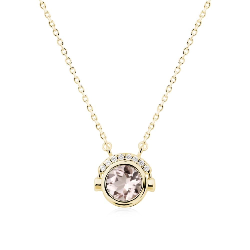 Playful Headphones Inspired Morganite Necklace - LUO Jewelry #metal_18k yellow gold
