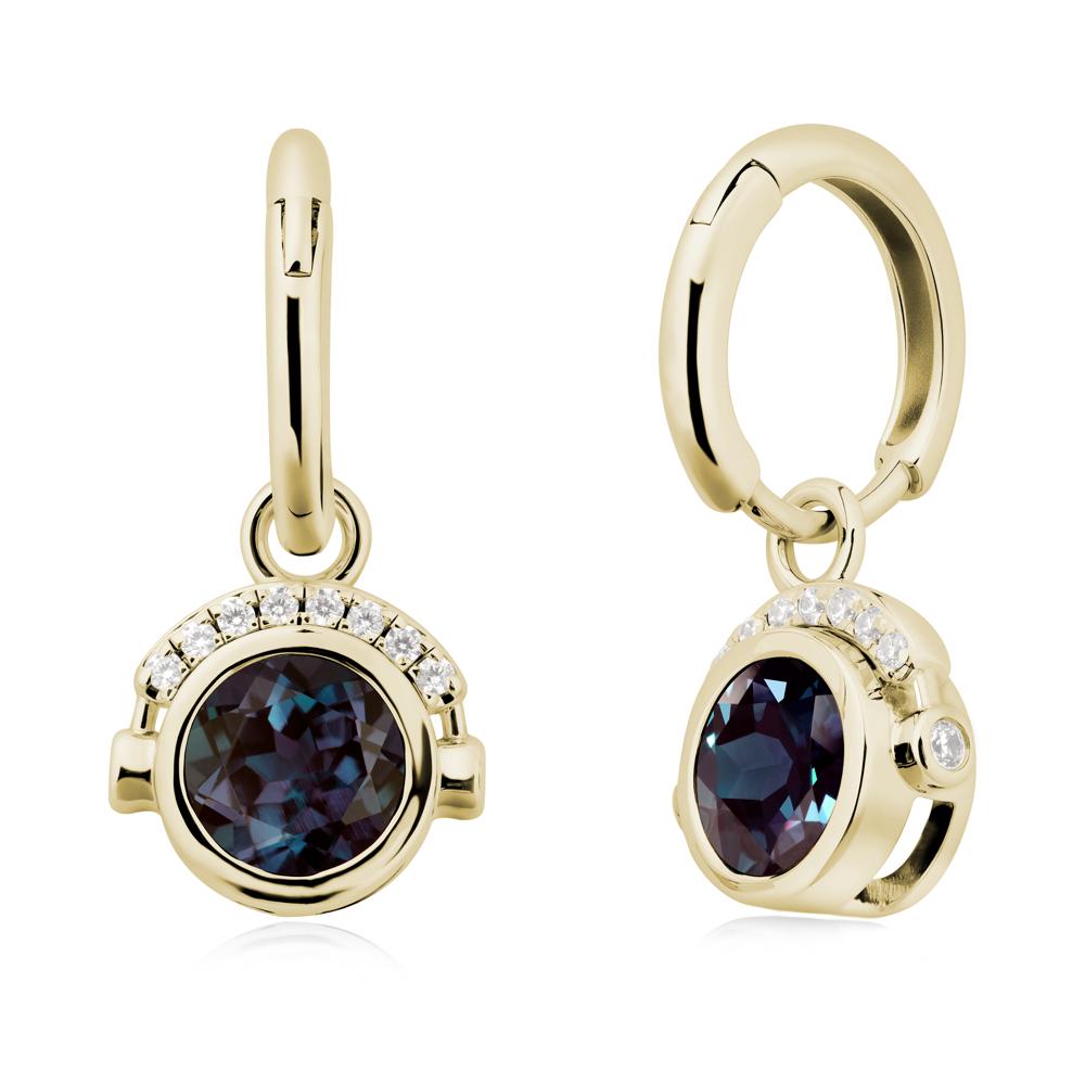 Headphones-Inspired Playful Alexandrite Earrings - LUO Jewelry #metal_14k yellow gold