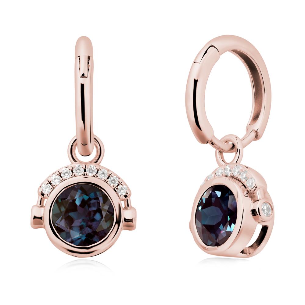 Headphones-Inspired Playful Alexandrite Earrings - LUO Jewelry #metal_18k rose gold