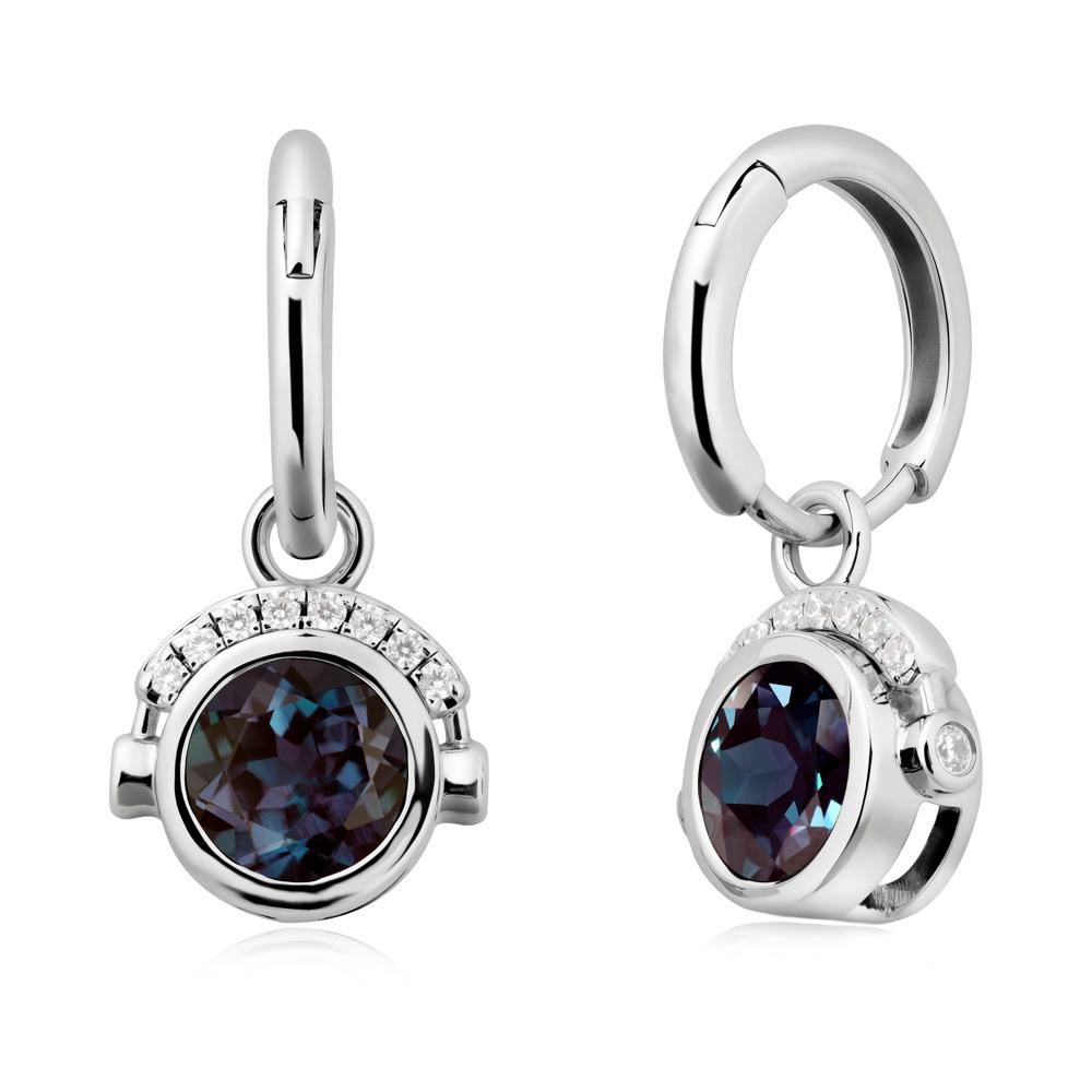 Headphones-Inspired Playful Alexandrite Earrings - LUO Jewelry #metal_18k white gold