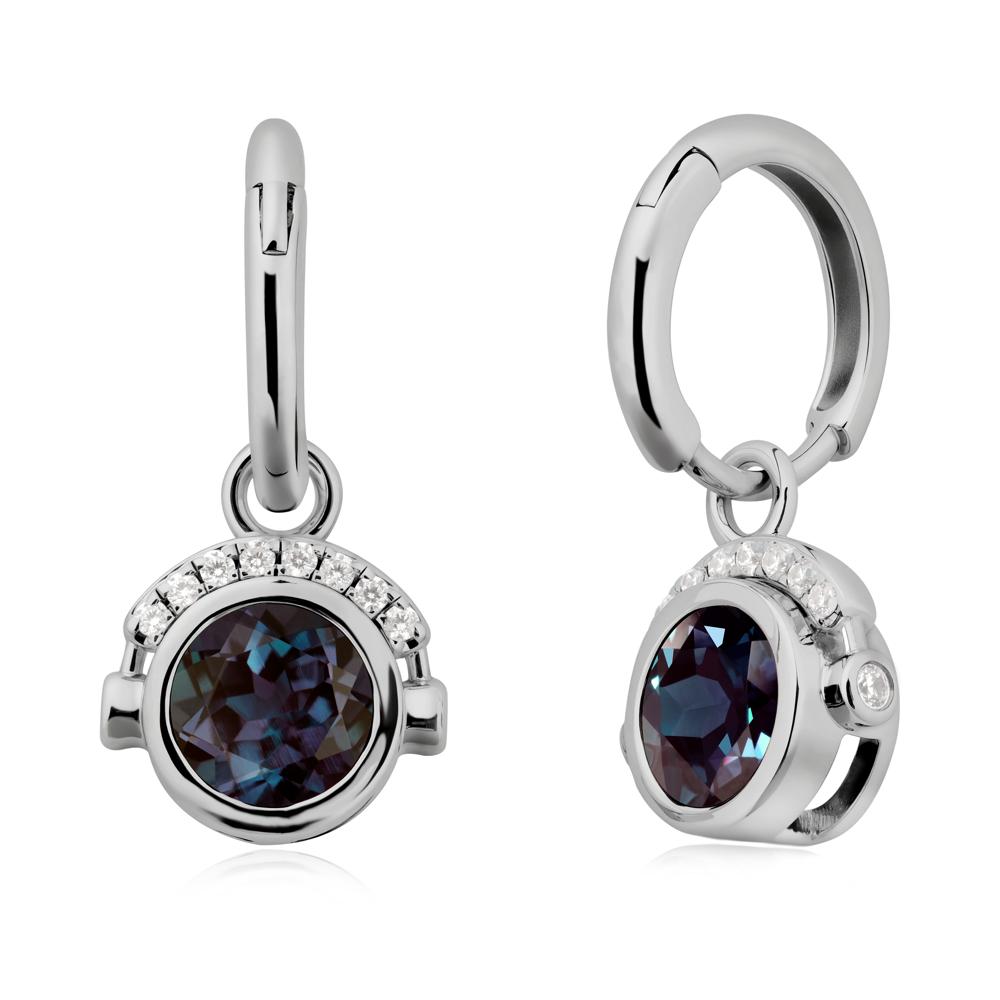 Headphones-Inspired Playful Alexandrite Earrings - LUO Jewelry #metal_platinum