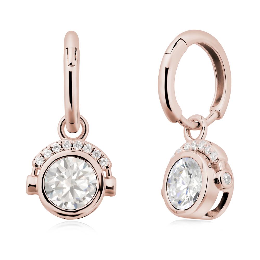 Headphones-Inspired Playful Cubic Zirconia Earrings - LUO Jewelry #metal_14k rose gold
