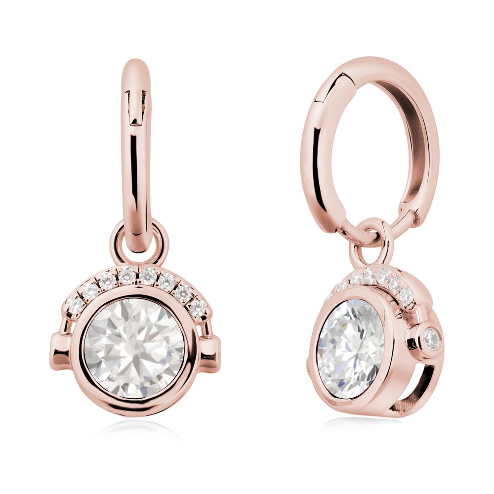 Headphones-Inspired Playful Cubic Zirconia Earrings - LUO Jewelry #metal_18k rose gold