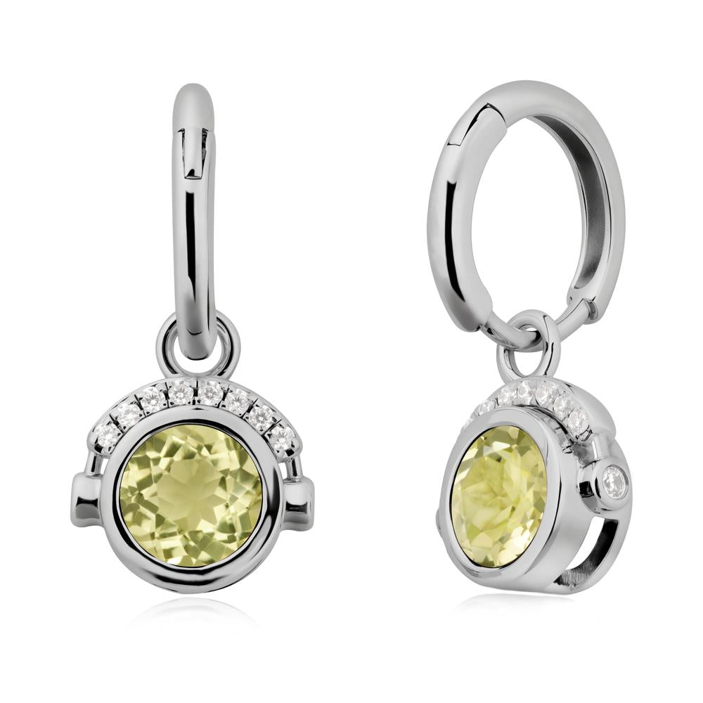 Headphones-Inspired Playful Lemon Quartz Earrings - LUO Jewelry #metal_platinum